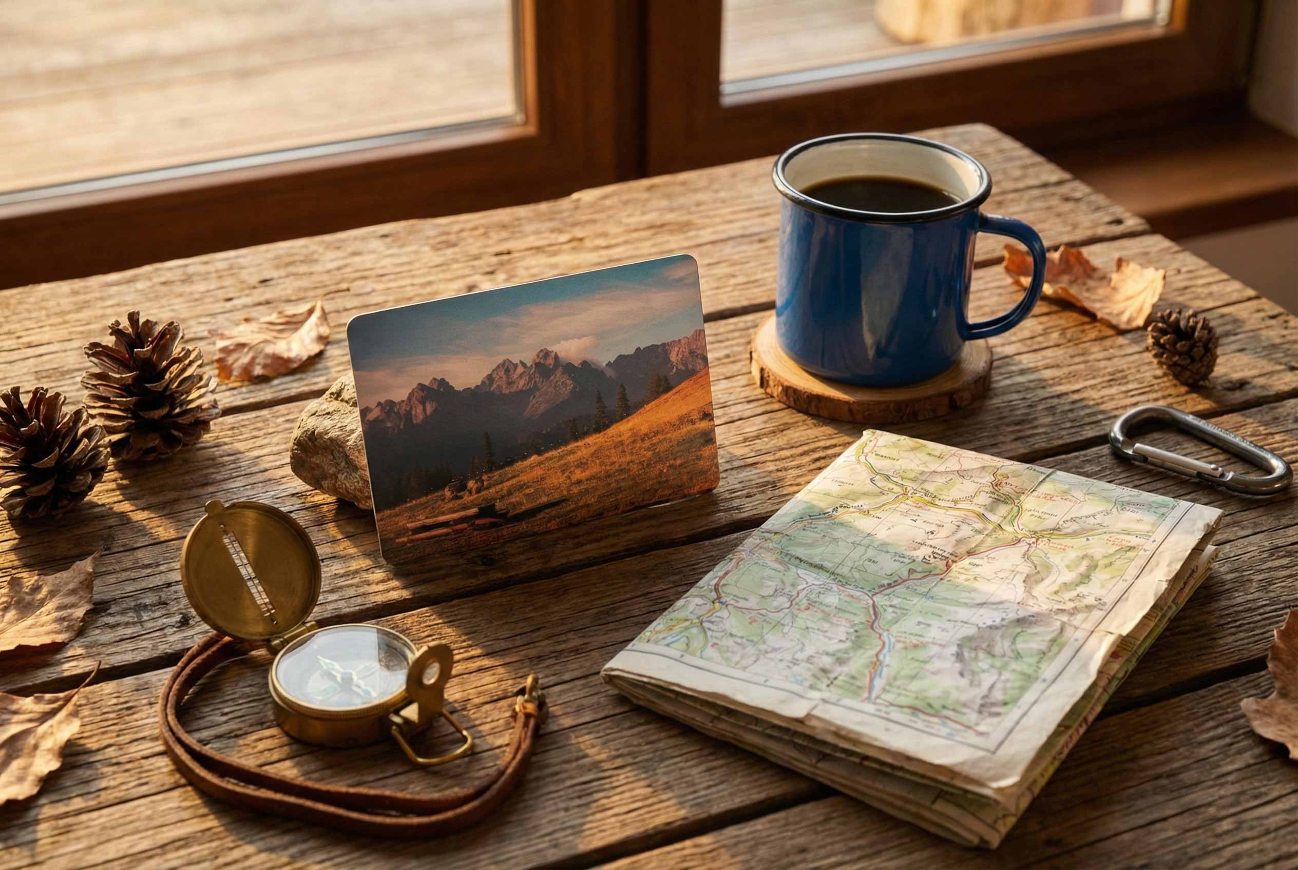 Bolot Studio metal print mountain memory – custom travel gift on aluminum